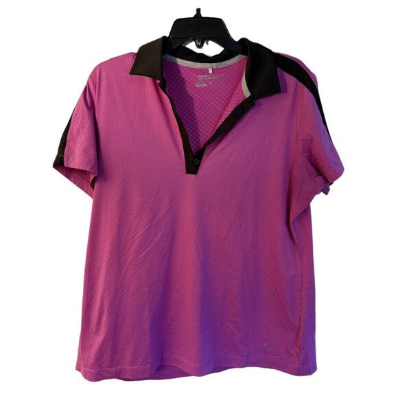 Nike Tops - Nike Golf Tour Performance Polo Purple Black Lightweight Dri-Fit Activewear XL
